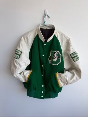 Vintage wool & leather varsity jacket